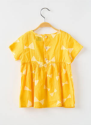 Rochie midi mâneci scurte mâneci scurte galben BOBO CHOSES fată