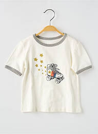 Tricou croială dreaptă mâneci scurte alb LOUIS*LOUISE fată