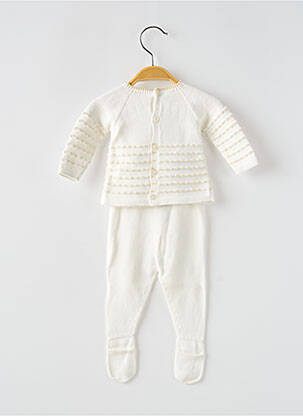 Set pantaloni mâneci lungi alb PAZ fată
