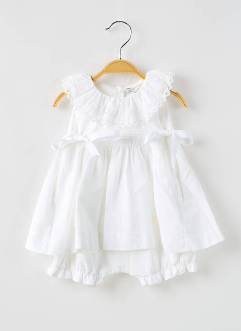 Salopetă pentru bebeluși alb PATACHOU fată