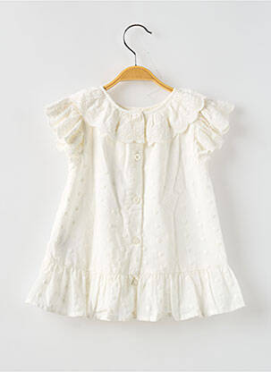 Rochie midi mâneci scurte mâneci scurte alb LOUISE MISHA fată