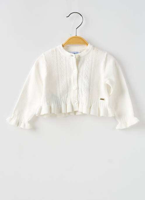 Vestă cu mâneci lungi alb MAYORAL fată
