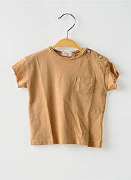 Tricou croială dreaptă mâneci scurte maro BUHO garcon