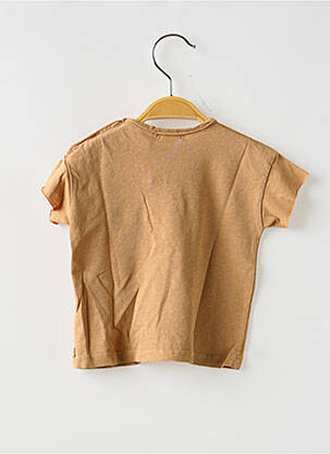 Tricou croială dreaptă mâneci scurte maro BUHO băiat