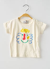 Tricou croială dreaptă mâneci scurte bej BOBO CHOSES băiat