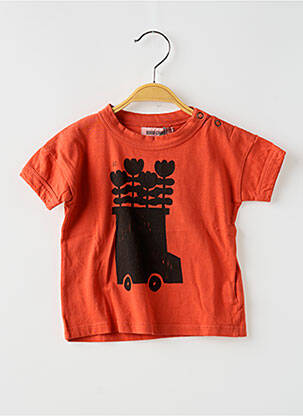 Tricou croială dreaptă mâneci scurte portocalie BOBO CHOSES băiat
