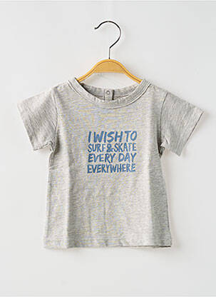 Tricou croială dreaptă mâneci scurte gri LOUIS*LOUISE băiat