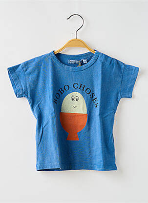 Tricou croială dreaptă mâneci scurte albastru BOBO CHOSES băiat