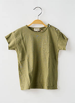 Tricou croială dreaptă mâneci scurte verde BUHO băiat