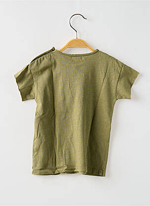 Tricou croială dreaptă mâneci scurte verde BUHO băiat