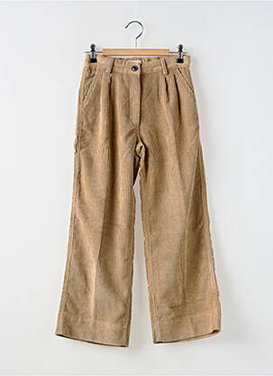 Pantalon evazat buzunare bej BELLEROSE fată