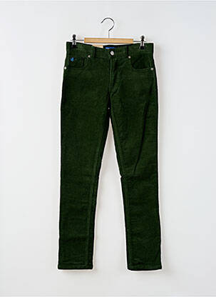 Pantalon slim închidere cu fermoar sub clapetă cu nasturi verde SCOTCH & SODA fată