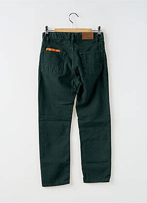 Pantalon drept închidere cu fermoar sub clapetă cu nasturi verde BELLEROSE fată