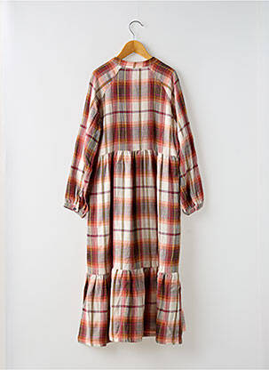 Rochie midi guler rotund mâneci lungi portocaliu BELLEROSE fată