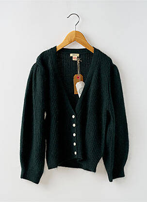 Vestă cu mâneci lungi verde BELLEROSE fată