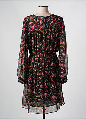 Rochie midi imprimeu floral mâneci lungi negru C'EST BEAU LA VIE femeie