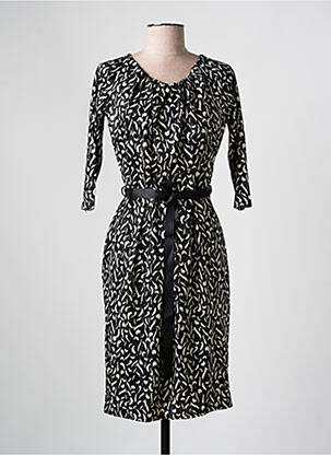 Rochie midi mâneci 3/4 mâneci 3/4 negru JULIE GUERLANDE femeie