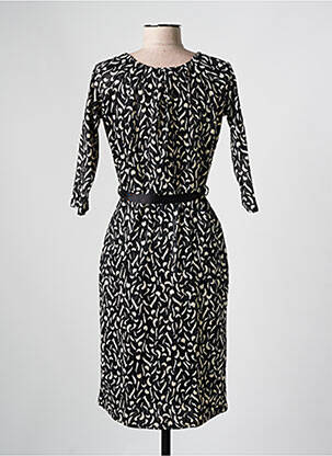 Rochie midi mâneci 3/4 mâneci 3/4 negru JULIE GUERLANDE femeie