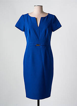 Rochie midi mâneci scurte mâneci scurte albastru ESTEL COLLECTION femeie