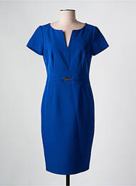 Rochie midi închidere cu fermoar la spate mâneci scurte albastru ESTEL COLLECTION femme