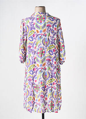 Rochie midi imprimeu fantezie mâneci lungi alb TINTA femeie