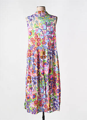 Rochie midi imprimeu floral fără mâneci violet TINTA femeie