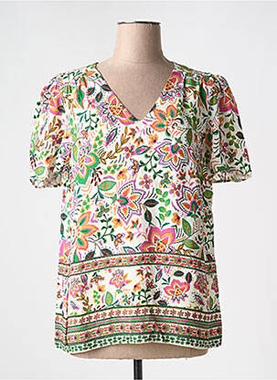 Tricou croială dreaptă mâneci scurte alb JULIE GUERLANDE femeie