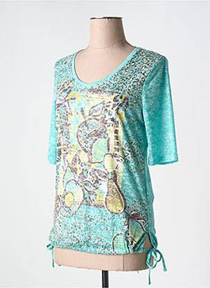 Tricou imprimeu fantezie mâneci scurte albastru BARBARA LEBEK femeie