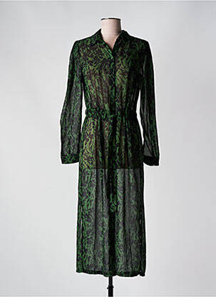 Rochie midi croială fluidă mâneci lungi verde GRACE & MILA femeie