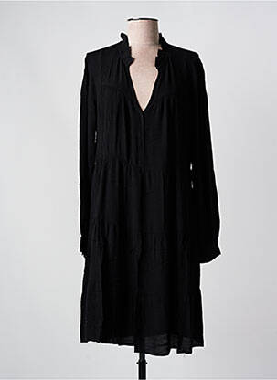 Rochie midi croială fluidă mâneci lungi negru SEE U SOON femeie