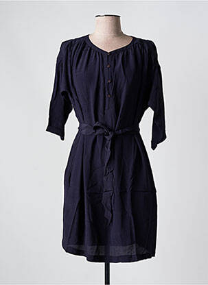 Rochie scurtă croială fluidă mâneci 3/4 albastru SEE U SOON femeie