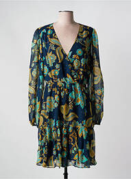Rochie midi imprimeu floral mâneci lungi albastru GUESS femeie