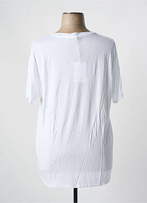 Tricou croială dreaptă mâneci scurte alb C'MELODIE femeie
