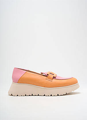 Mocasini material neted toc de 4 la 6 cm portocalie WONDERS femeie