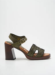 Sandale/pantofi decupați material neted toc de 7 la 9 cm verde COCO ET ABRICOT femme