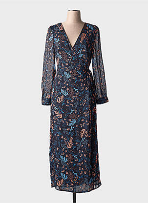 Rochie lungă mâneci lungi mâneci lungi albastru LOVIE & CO femeie