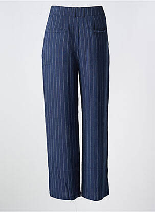 Pantalon drept talie cu cleme talie înaltă albastru KILKY femeie