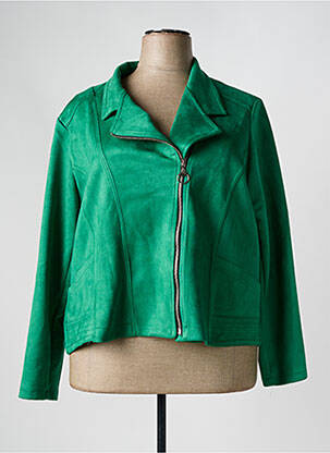 Jachete casual țesătură suedină verde VETISTYLE femeie