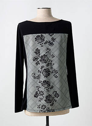 Tricou mâneci lungi mâneci lungi negru QUATRE VINGT JOURS femeie