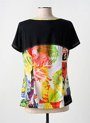Tricou imprimeu fantezie mâneci scurte negru S.QUISE femeie