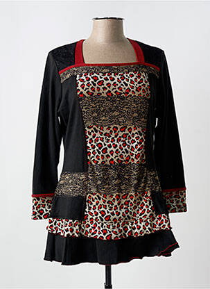 Tunică mâneci lungi negru QUATRE VINGT JOURS femeie