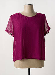 Tricou croială dreaptă mâneci scurte violet PLURIELLES femme