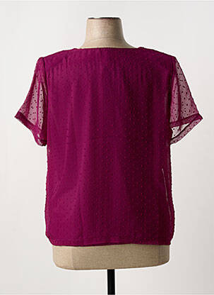 Tricou croială dreaptă mâneci scurte violet PLURIELLES femeie
