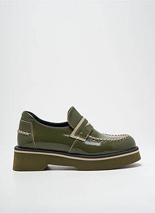 Mocasini efect șifonat toc de 4 la 6 cm verde CASTA femeie