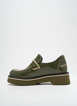 Mocasini efect șifonat toc de 4 la 6 cm verde CASTA femeie