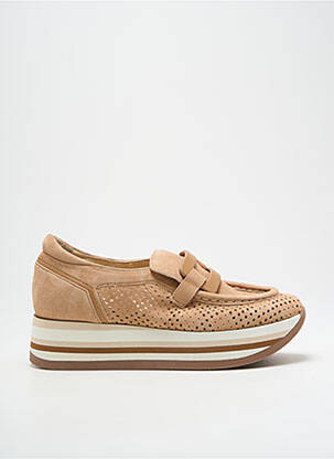 Slip-on-uri nubuc toc de 4 la 6 cm maro SOFTWAVES femeie