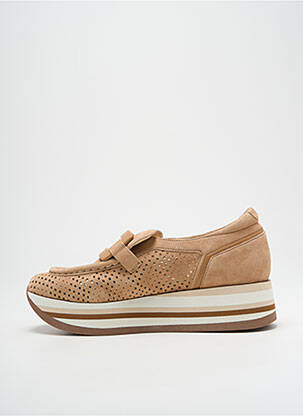 Slip-on-uri nubuc toc de 4 la 6 cm maro SOFTWAVES femeie