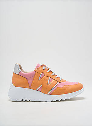 Adidași material neted toc de 4 la 6 cm portocaliu WONDERS femeie