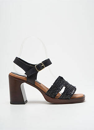 Sandale/pantofi decupați material neted toc de 7 la 9 cm negru COCO ET ABRICOT femeie