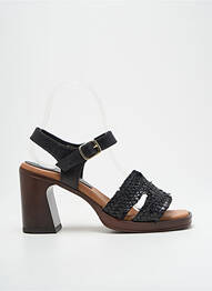 Sandale/pantofi decupați material neted toc de 7 la 9 cm negru COCO ET ABRICOT femme
